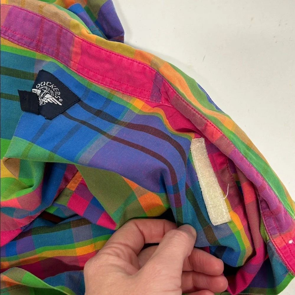 Multicolor vintage dockers women’s shirt 1990s 100% cotton rainbow